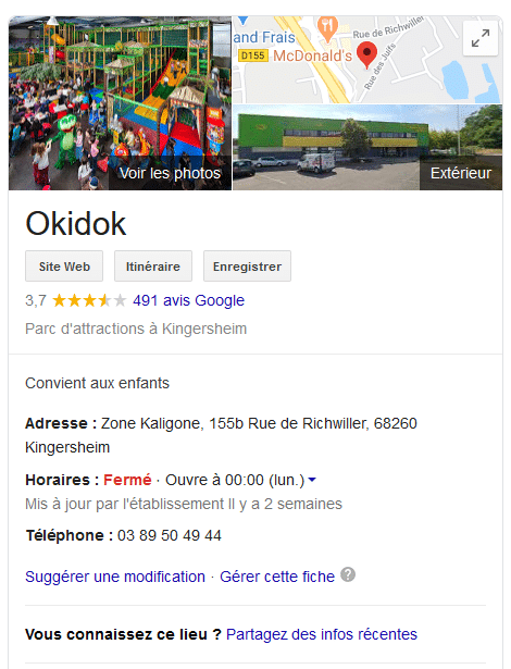 fiche d'entreprise google my business